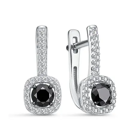 Серьги с английским замком из белого золота