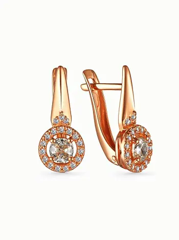Серьги с английским замком из позолоты