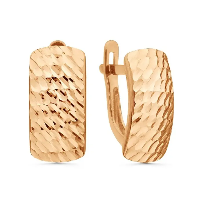 Серьги с английским замком из красного золота