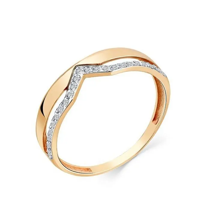 Кольцо декоративное из красного золота вид 1