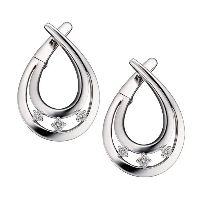 Серьги с английским замком из белого золота