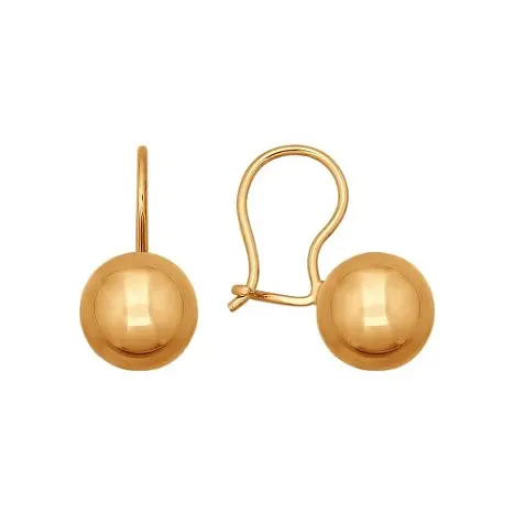 Серьги петельки из красного золота