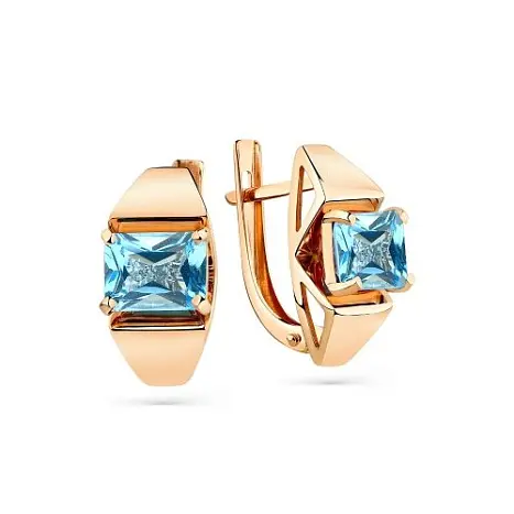 Серьги с английским замком из красного золота