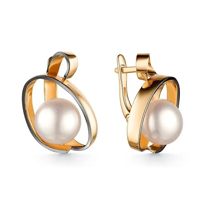 Серьги с английским замком из красного золота