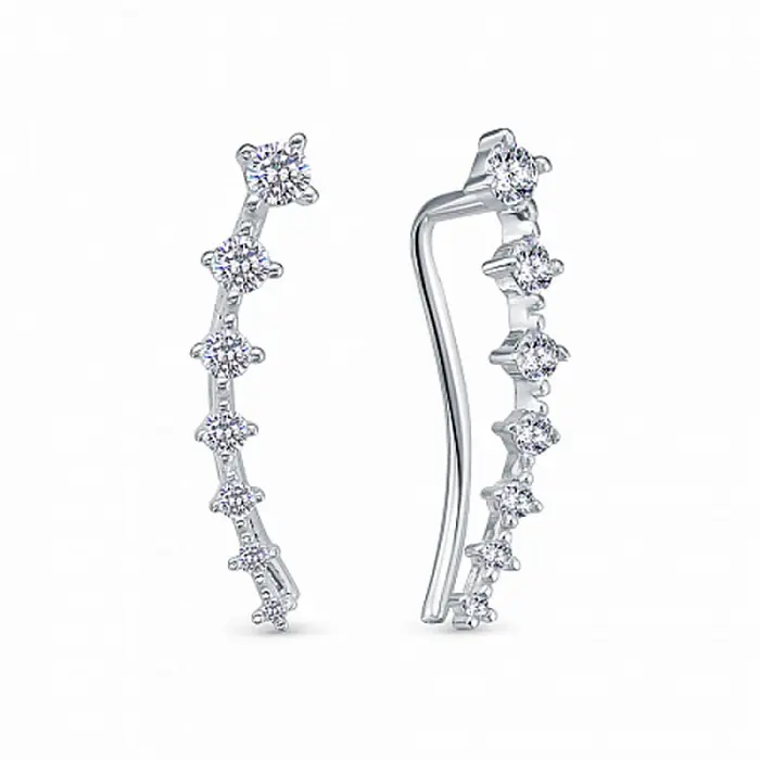 Серьги зажимы из серебра
