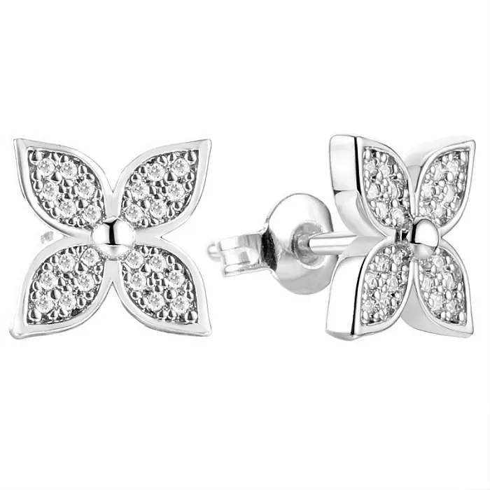 Серьги пуссеты из серебра