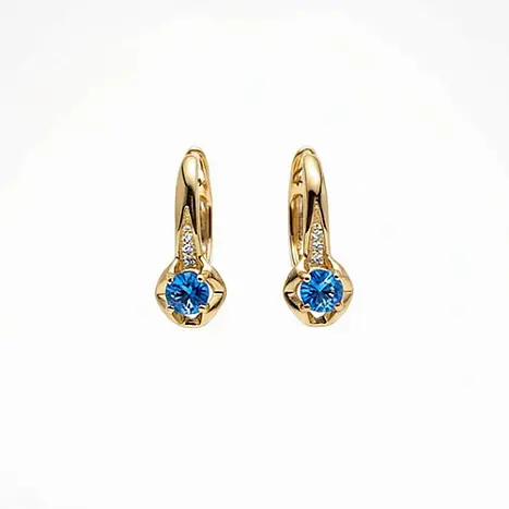 Серьги с английским замком из красного золота