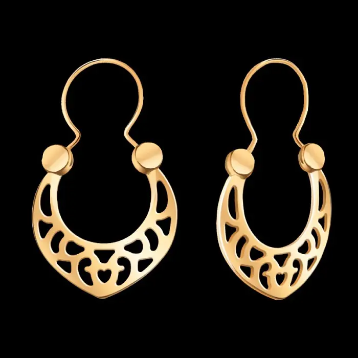 Серьги петельки из красного золота