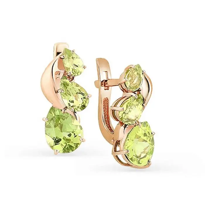 Серьги с английским замком из красного золота