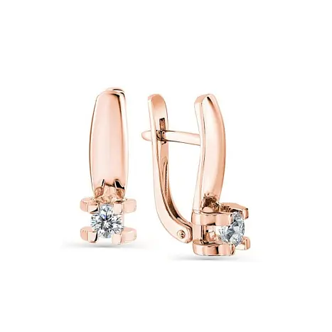 Серьги с английским замком из красного золота