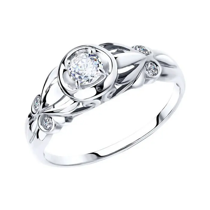 Кольцо декоративное из белого золота