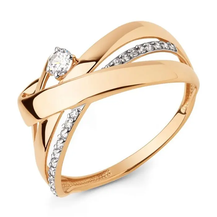 Кольцо декоративное из красного золота