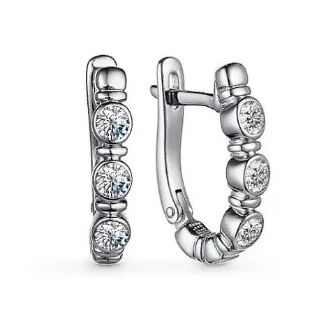 Серьги с английским замком из серебра
