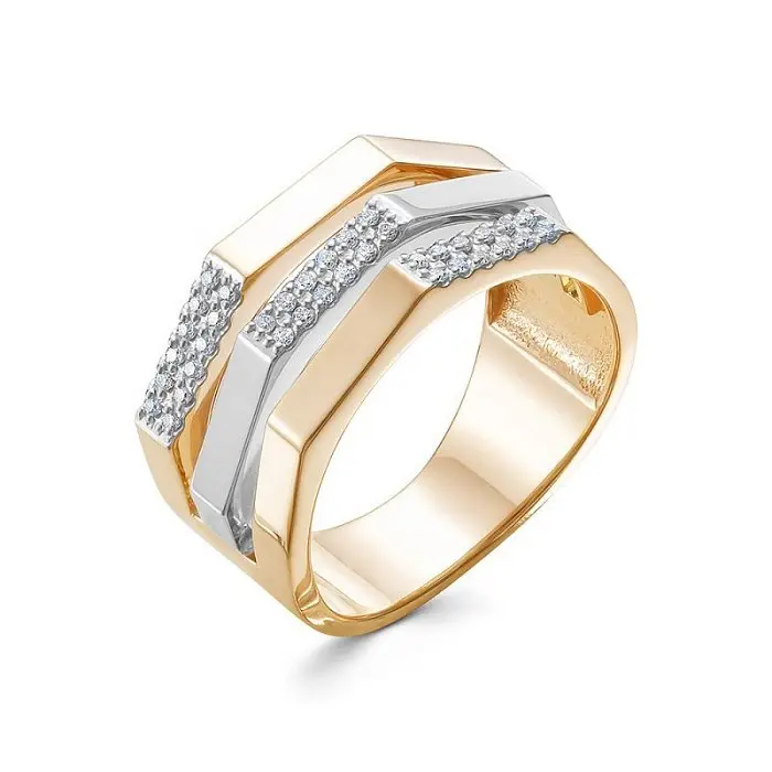 Кольцо декоративное из комбинированного золота