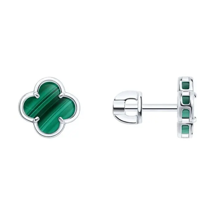 Серьги пуссеты из серебра