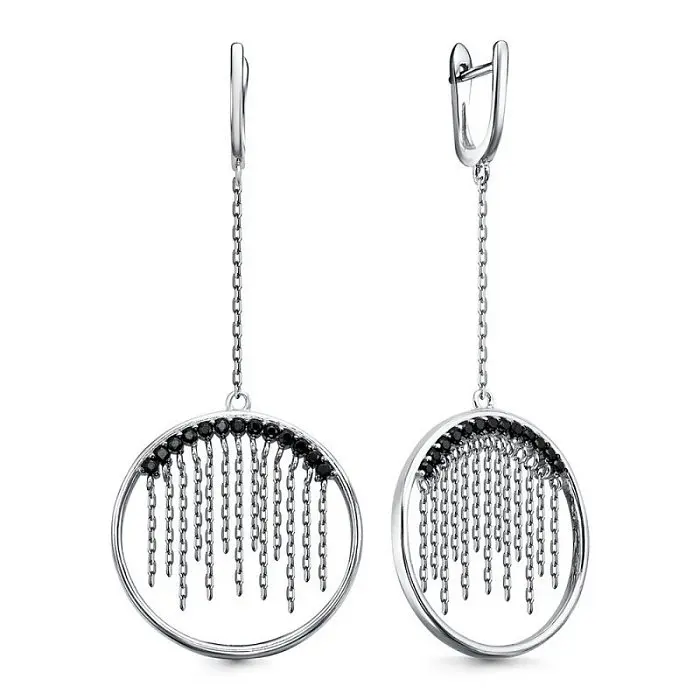 Серьги подвесные из серебра