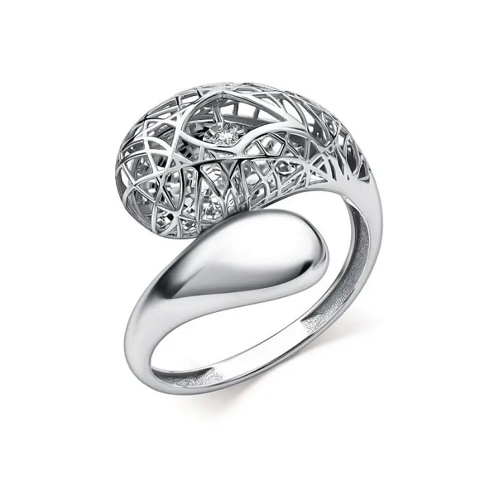 Кольцо декоративное из белого золота