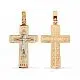 Подвеска крест из комбинированного золота