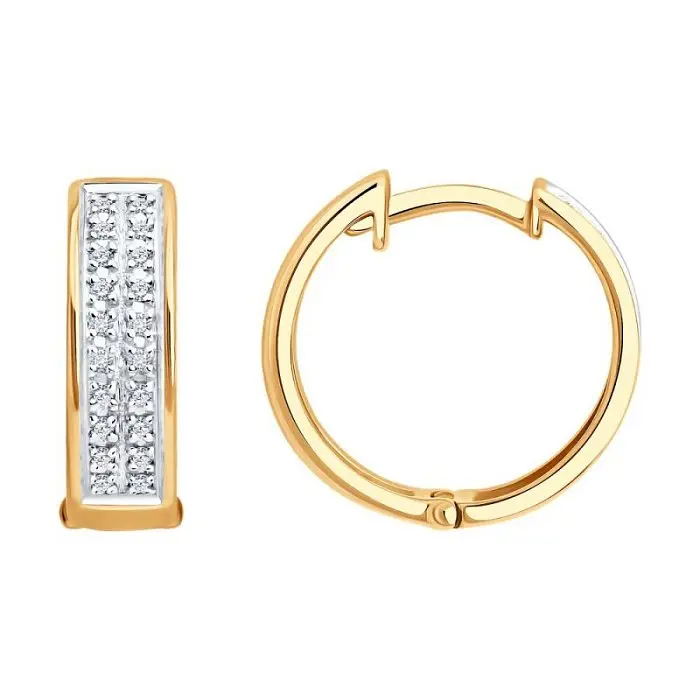 Серьги конго из красного золота