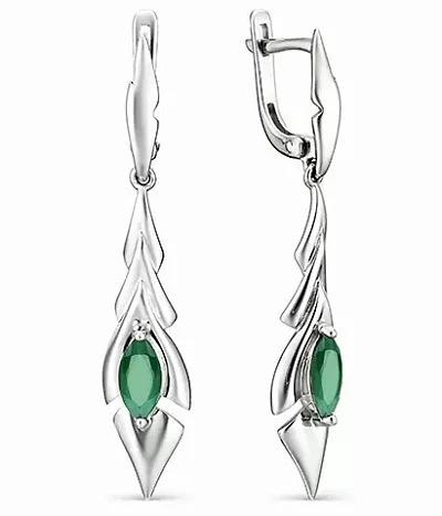 Серьги подвесные из серебра