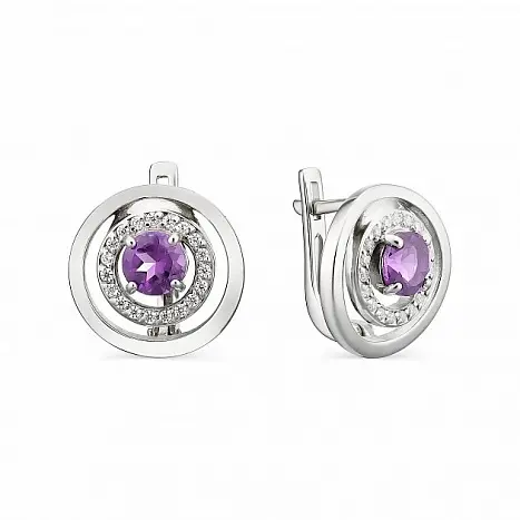 Серьги с английским замком из серебра