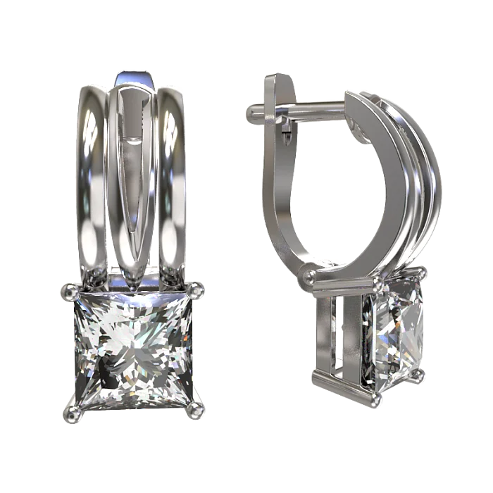 Серьги с английским замком из серебра