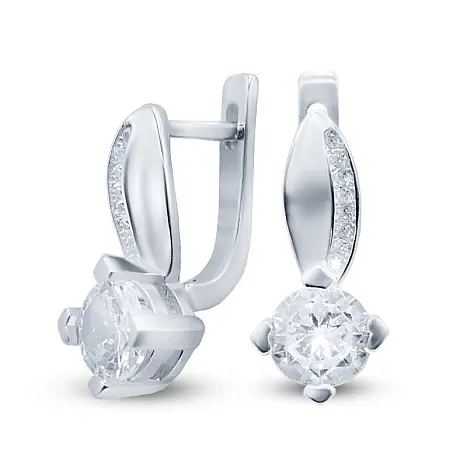 Серьги с английским замком из серебра