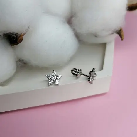 Серьги пуссеты из серебра
