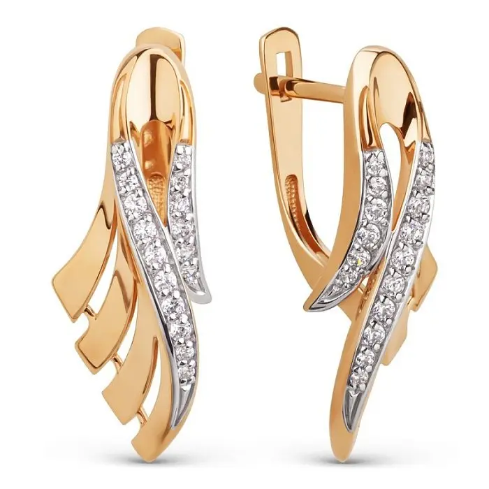 Серьги с английским замком из красного золота