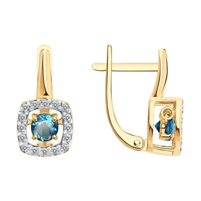 Серьги с английским замком из красного золота