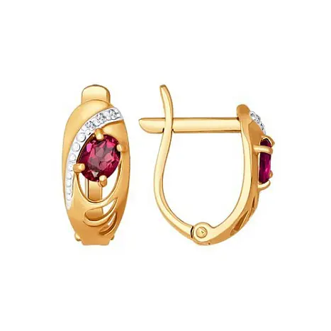 Серьги с английским замком из красного золота