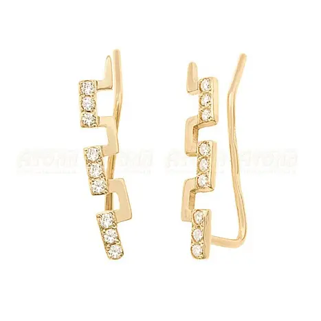 Серьги зажимы из красного золота