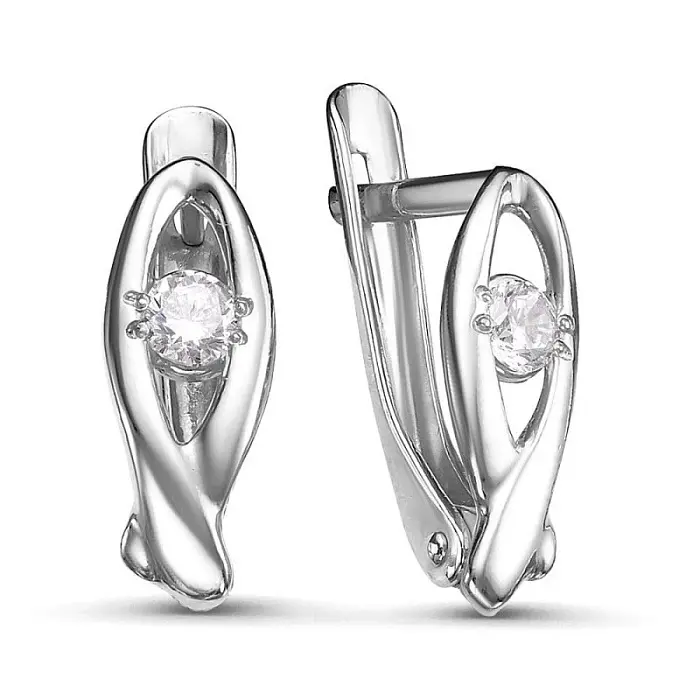 Серьги с английским замком из серебра