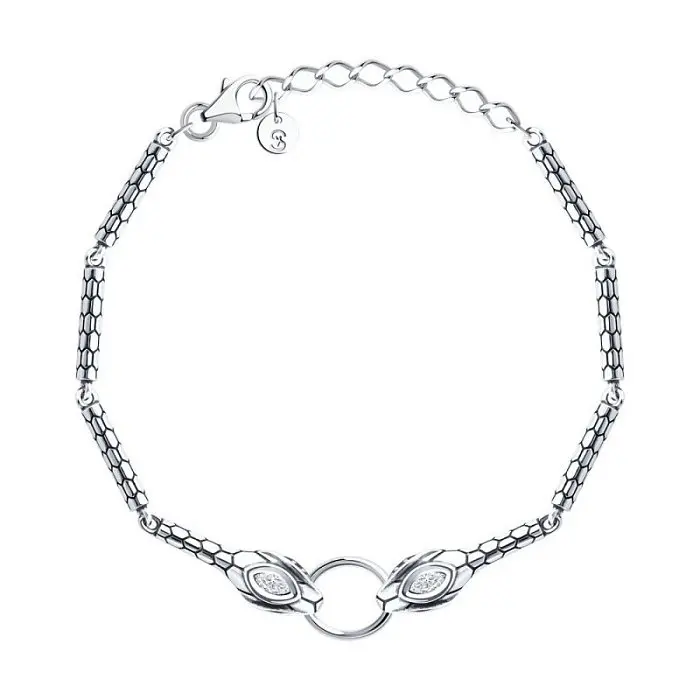 Браслет декоративный из серебра