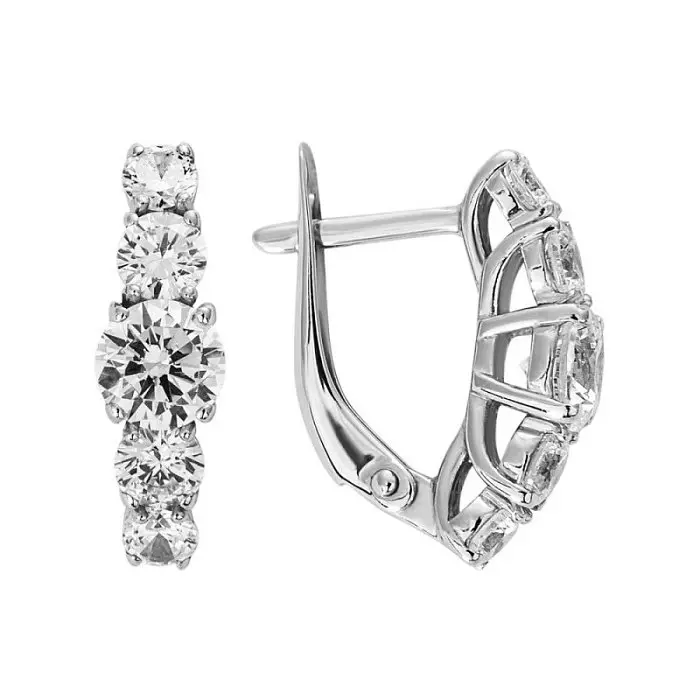 Серьги с английским замком из серебра