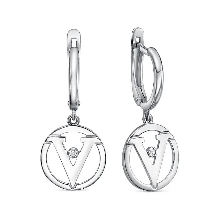 Серьги подвесные из серебра