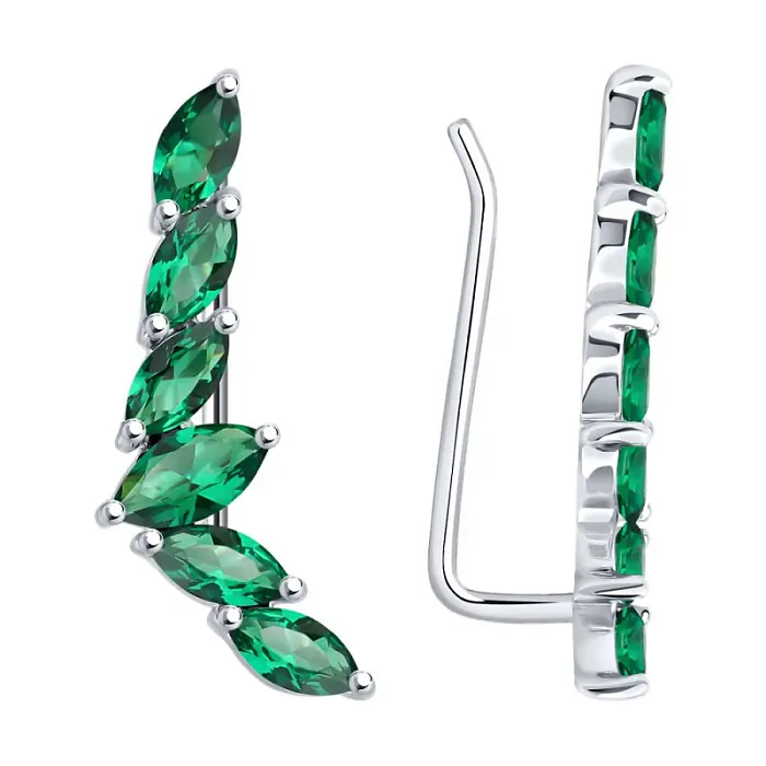 Серьги зажимы из серебра