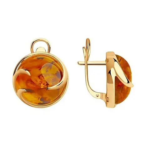Серьги с английским замком из позолоты