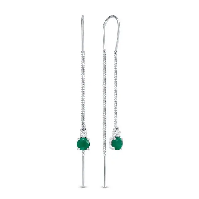 Серьги цепочки из серебра