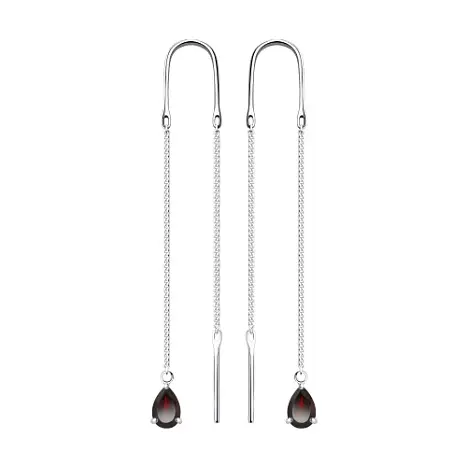 Серьги цепочки из серебра