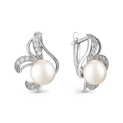 Серьги с английским замком из серебра