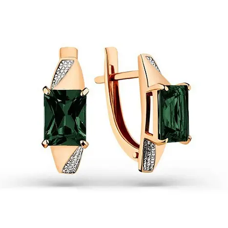 Серьги с английским замком из красного золота