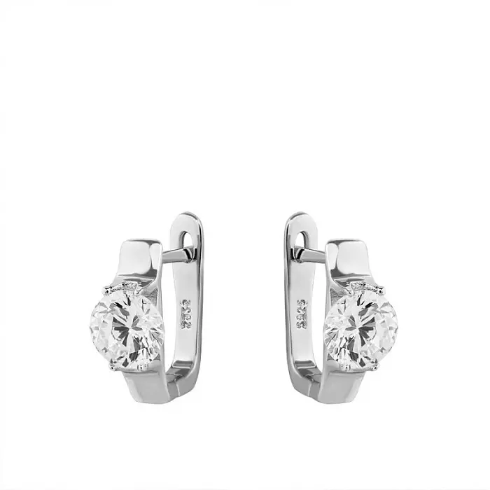 Серьги с английским замком из серебра