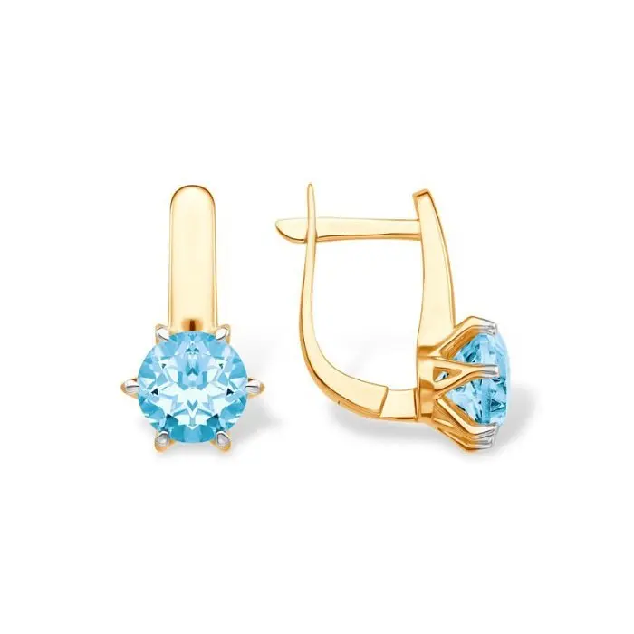 Серьги с английским замком из красного золота