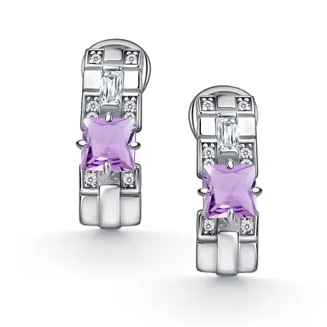 Серьги с английским замком из серебра