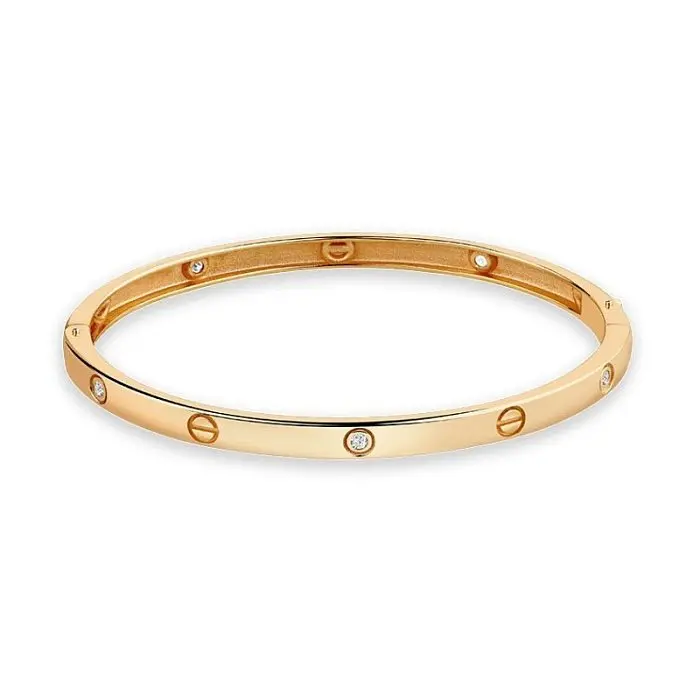 Браслет жесткий из красного золота