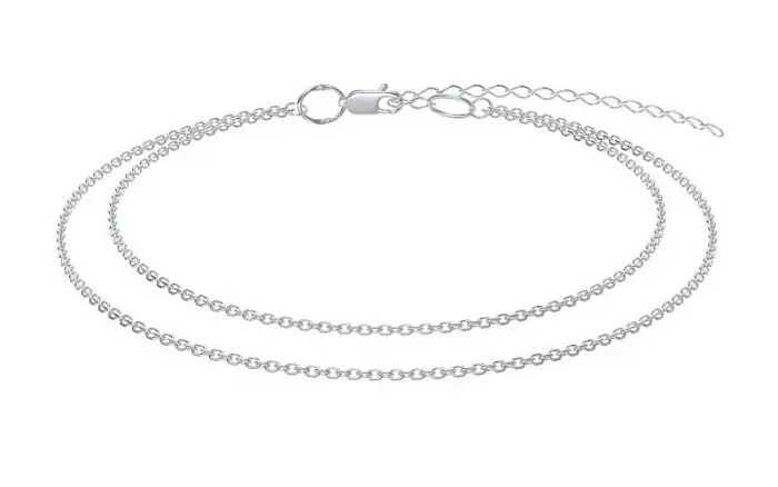 Браслет на ногу из серебра