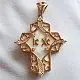 Подвеска крест из красного золота