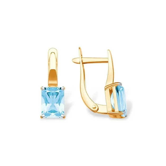 Серьги с английским замком из красного золота