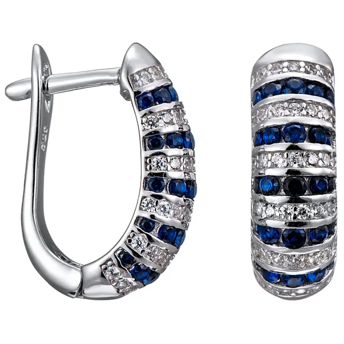 Серьги с английским замком из серебра